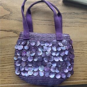 Purple Shell Sequin Women's Bag